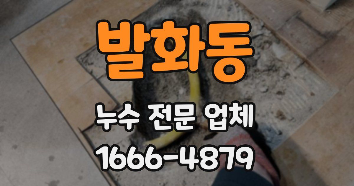 발화동 누수 전문 업체