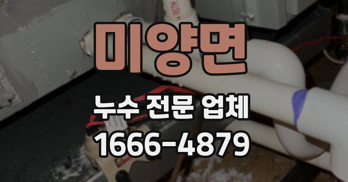 미양면 누수 전문 업체