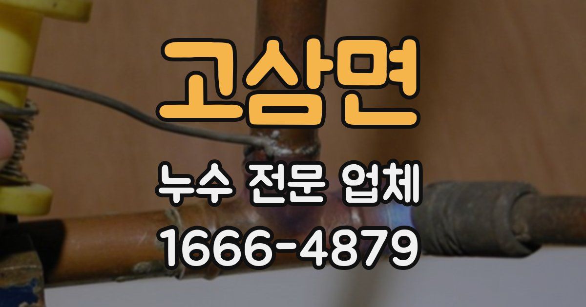 고삼면 누수 전문 업체