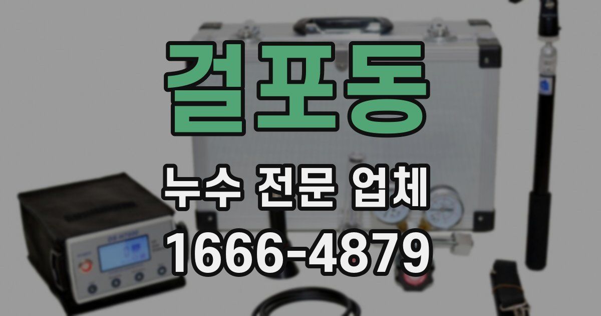걸포동 누수 전문 업체