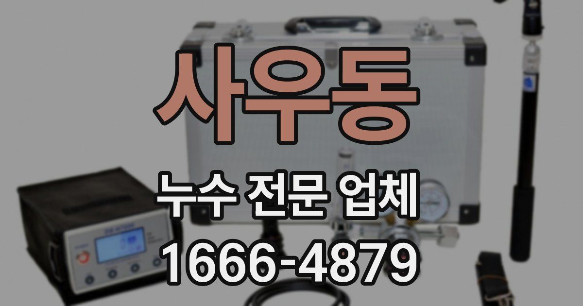 사우동 누수 전문 업체