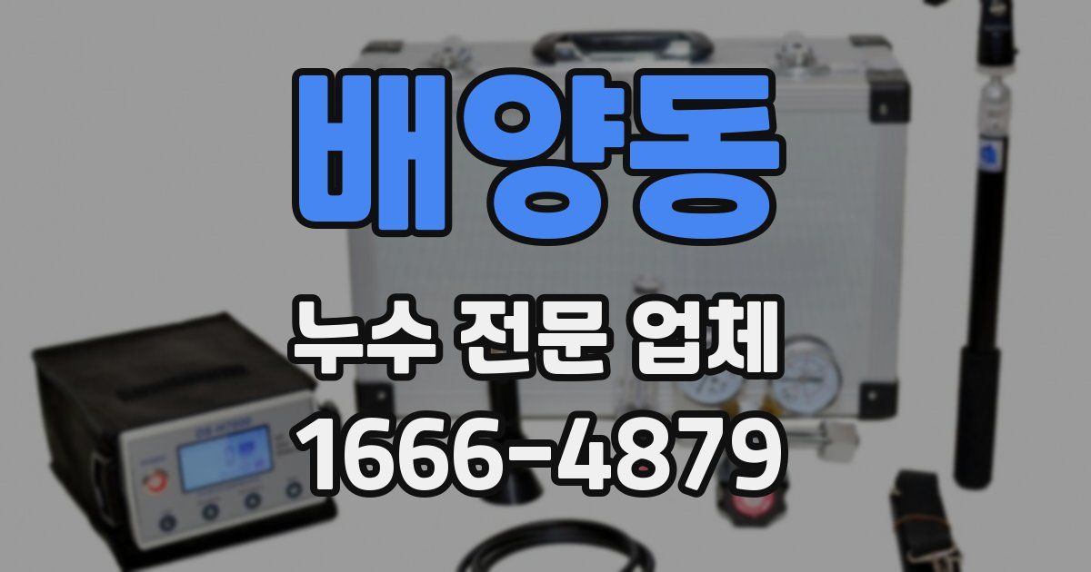 배양동 누수 전문 업체