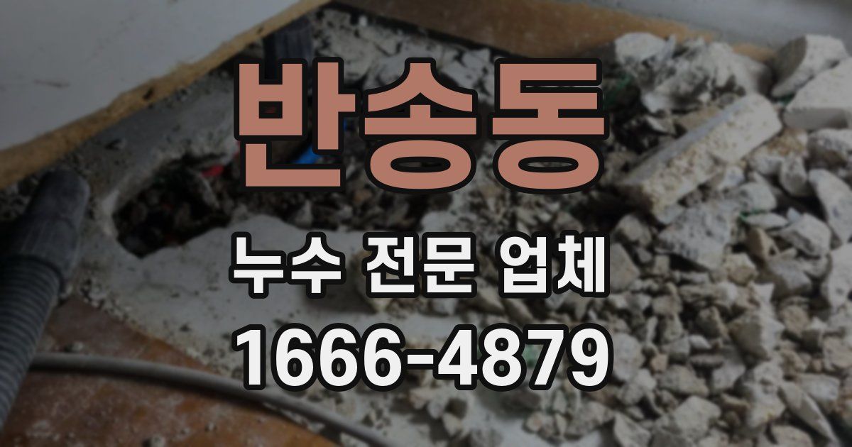반송동 누수 전문 업체