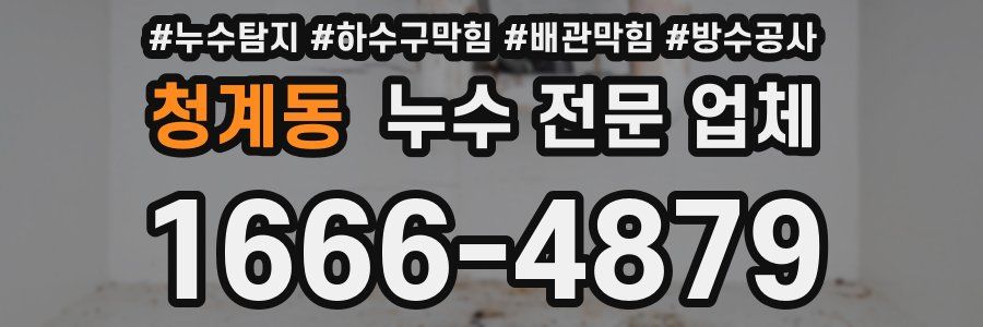청계동 누수 전문 업체