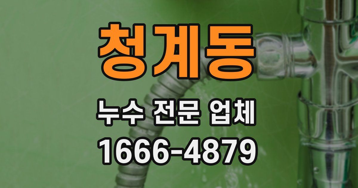 청계동 누수 전문 업체