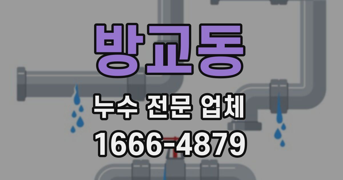 방교동 누수 전문 업체
