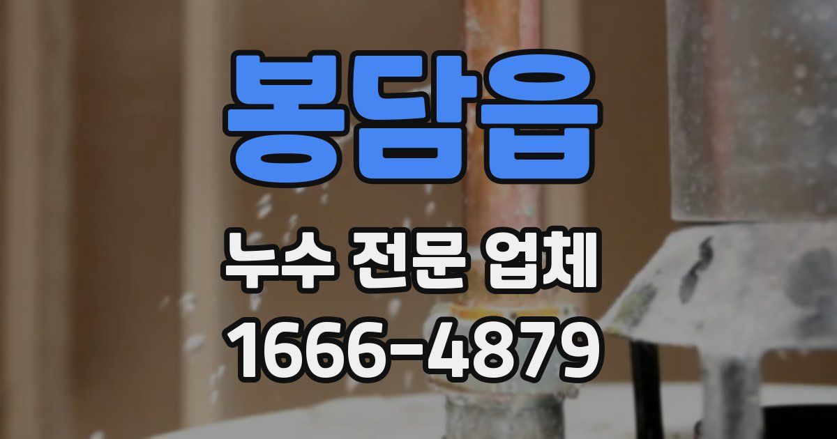 봉담읍 누수 전문 업체