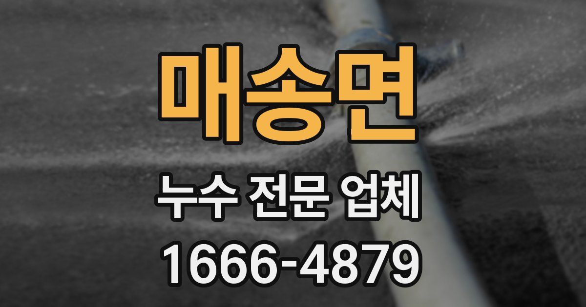 매송면 누수 전문 업체