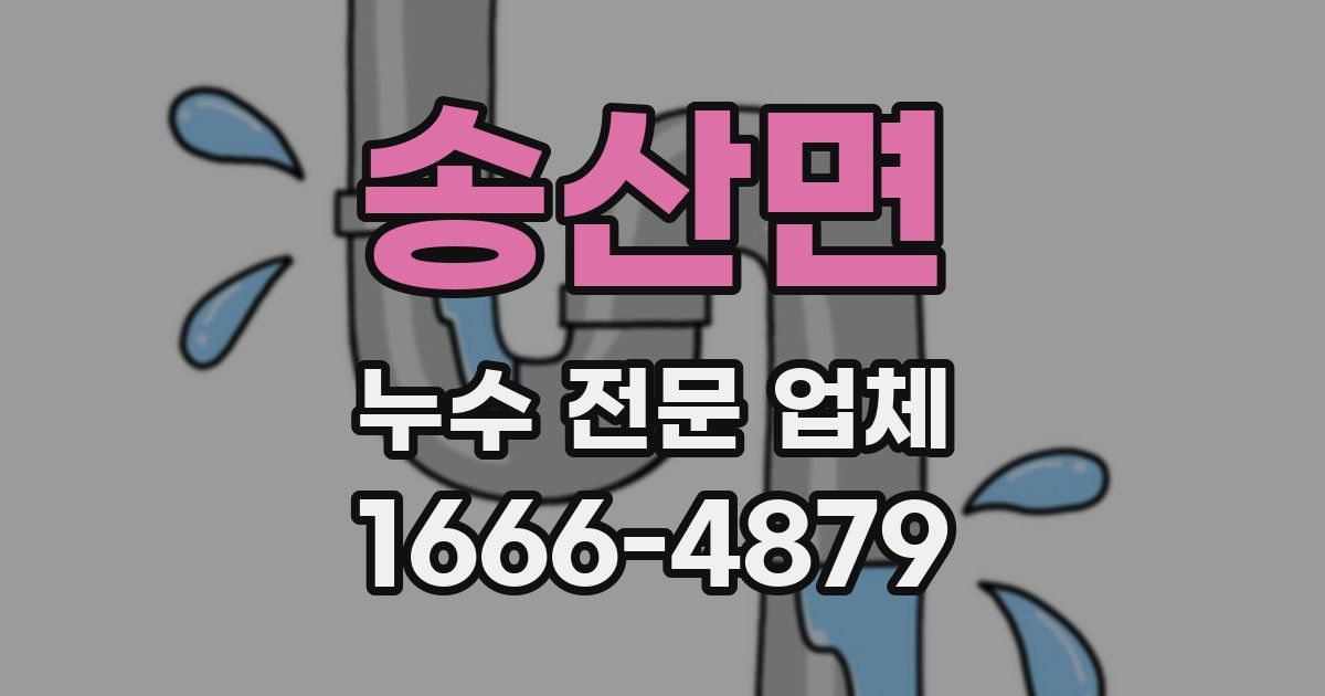 송산면 누수 전문 업체