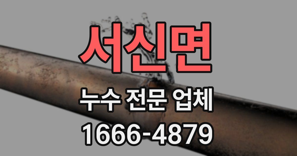 서신면 누수 전문 업체