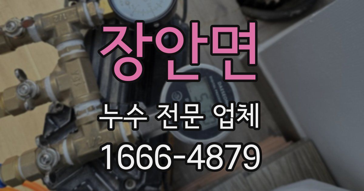 장안면 누수 전문 업체