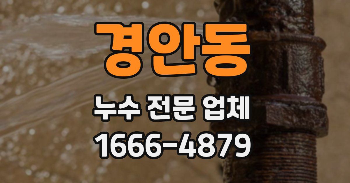 경안동 누수 전문 업체