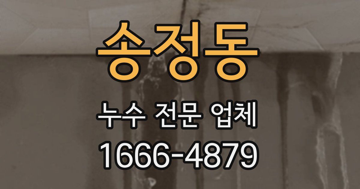 송정동 누수 전문 업체