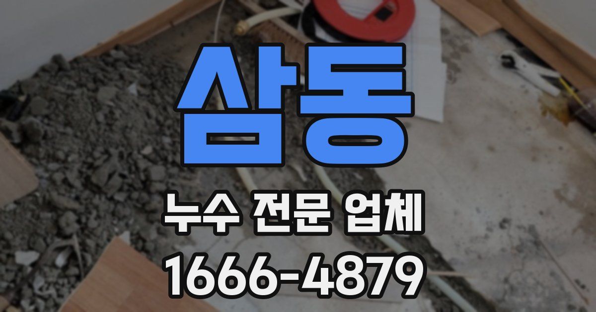 삼동 누수 전문 업체