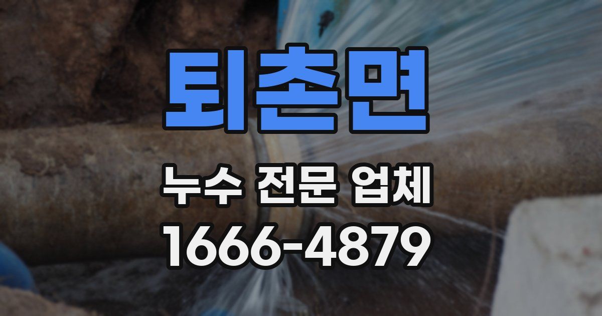 퇴촌면 누수 전문 업체