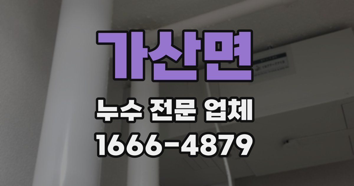 가산면 누수 전문 업체