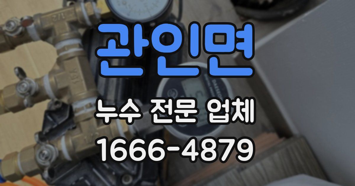 관인면 누수 전문 업체