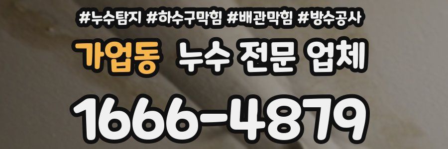 가업동 누수 전문 업체