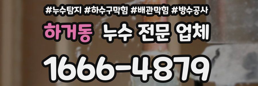 하거동 누수 전문 업체