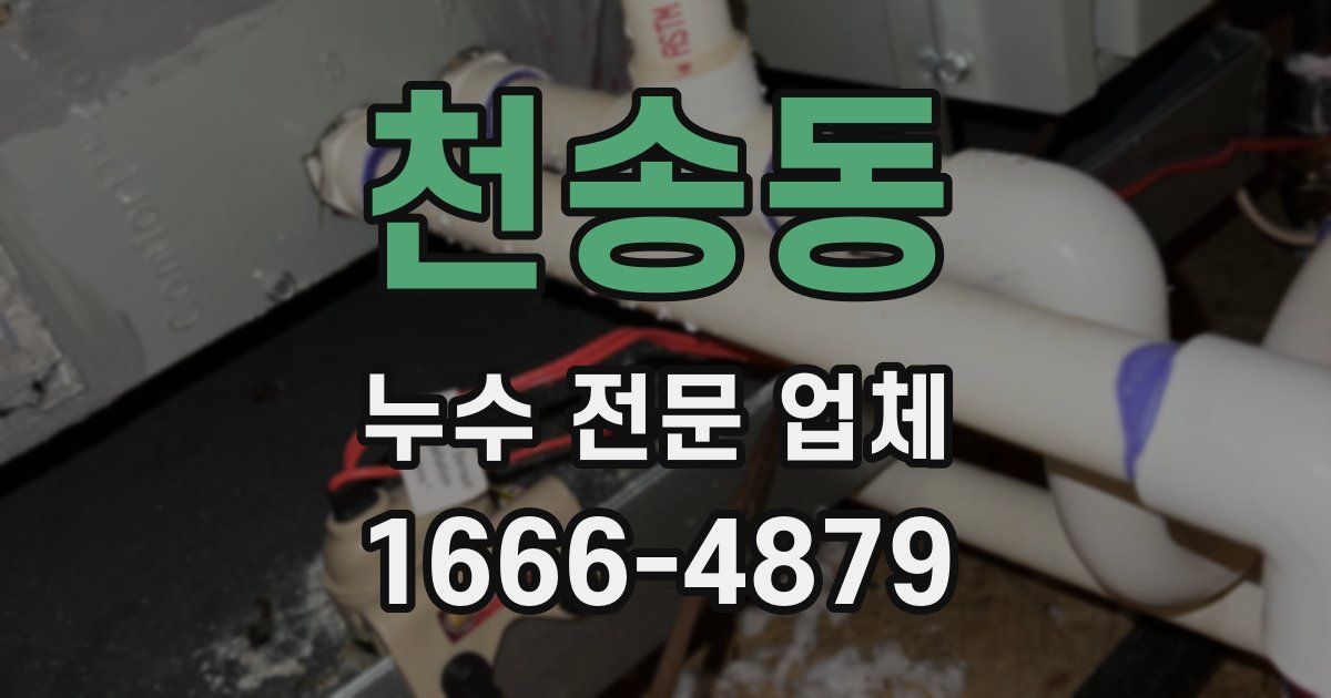 천송동 누수 전문 업체