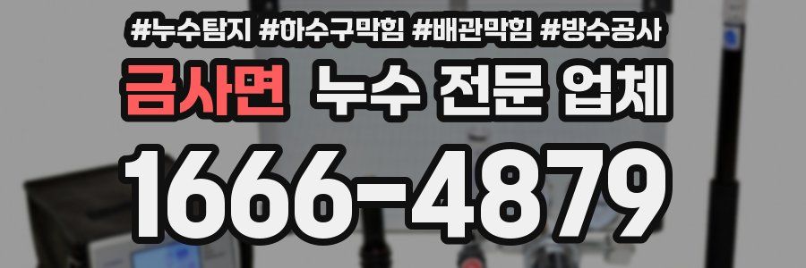 금사면 누수 전문 업체