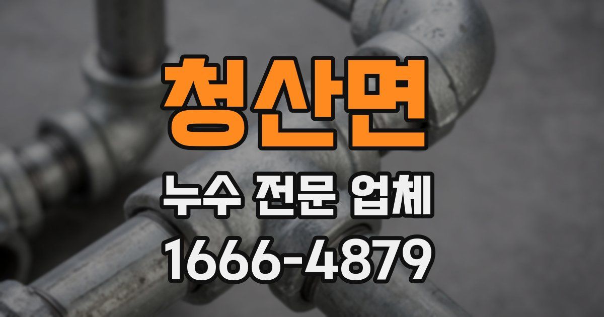 청산면 누수 전문 업체