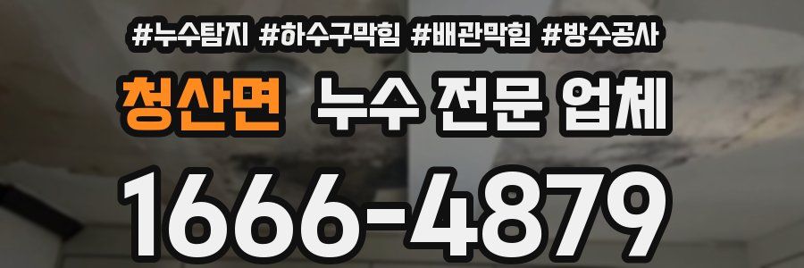청산면 누수 전문 업체