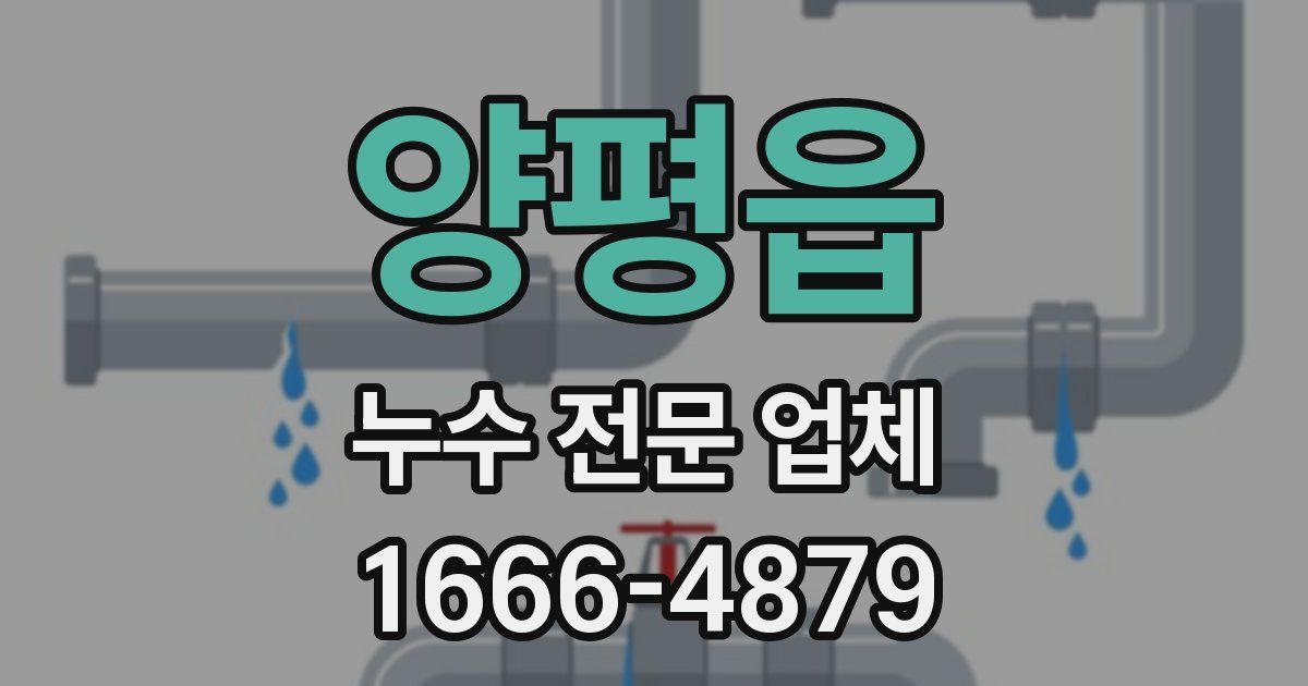 양평읍 누수 전문 업체