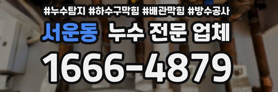 서운동 누수 전문 업체