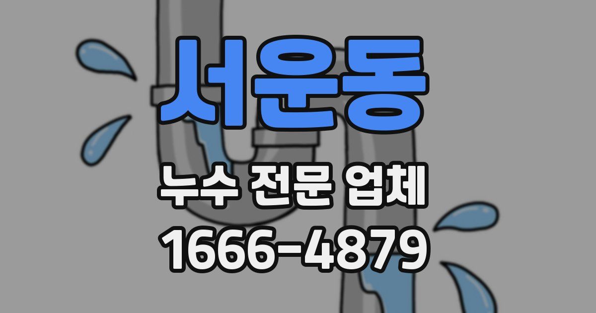 서운동 누수 전문 업체