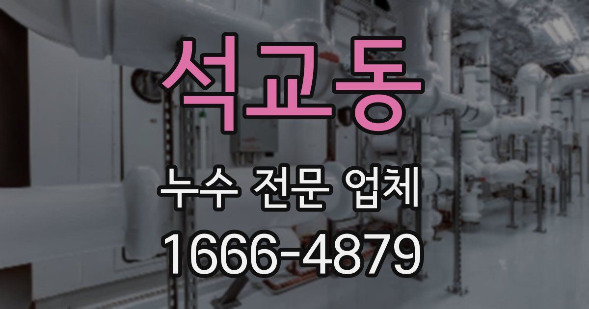 석교동 누수 전문 업체