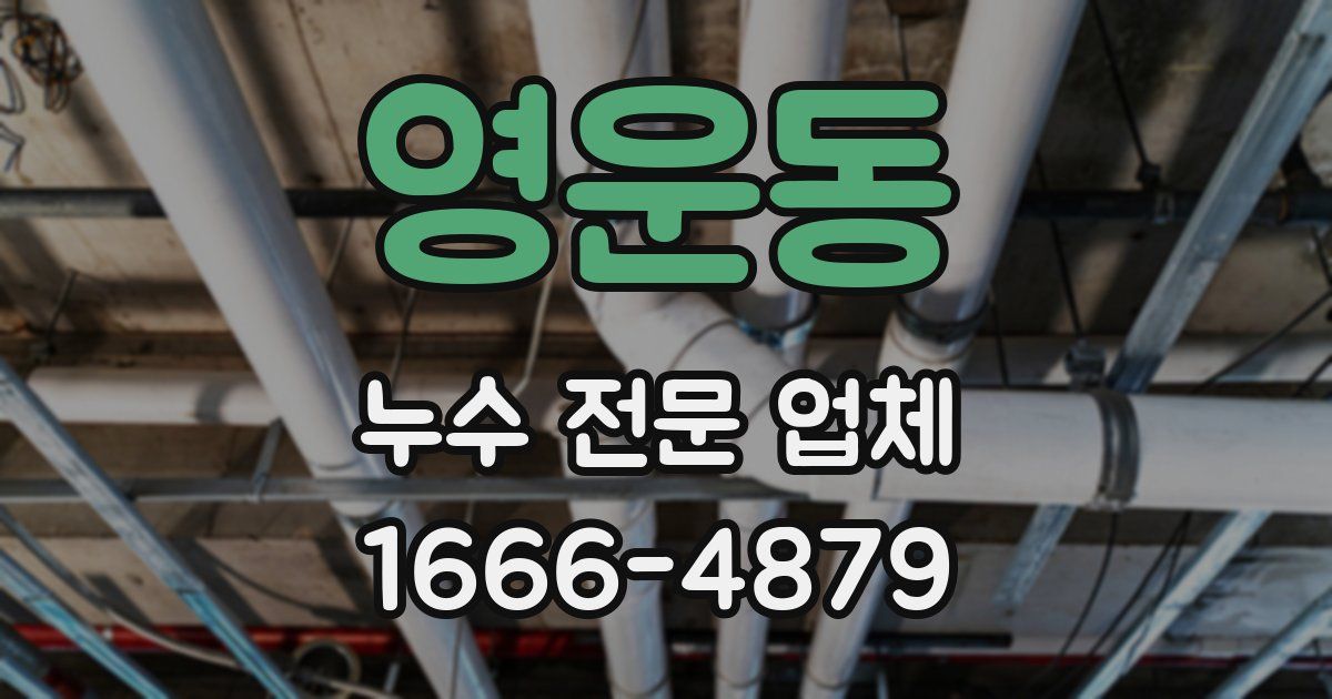 영운동 누수 전문 업체