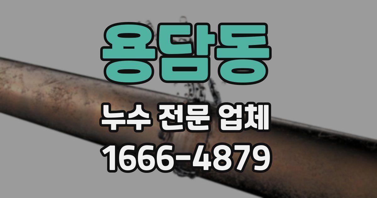 용담동 누수 전문 업체