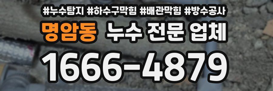명암동 누수 전문 업체