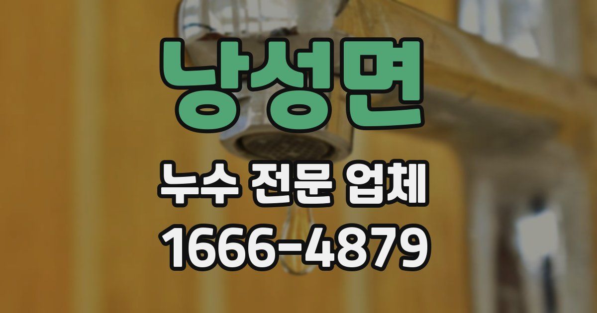 낭성면 누수 전문 업체