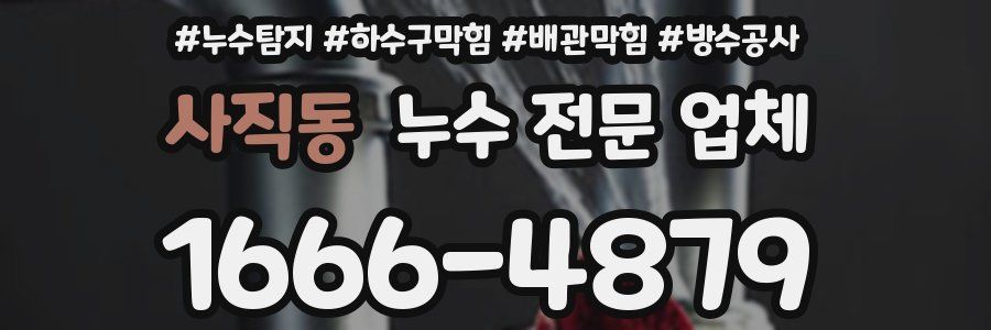 사직동 누수 전문 업체