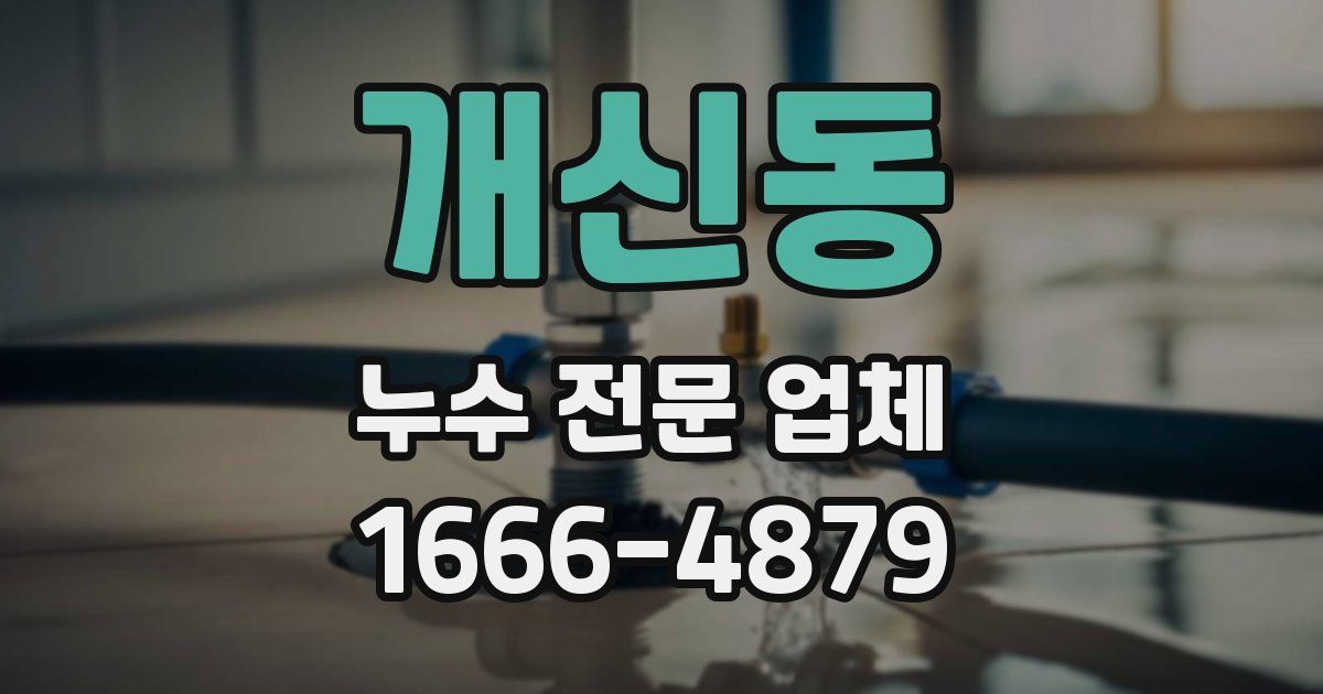개신동 누수 전문 업체