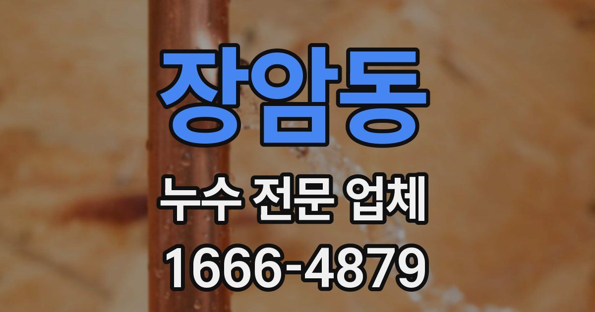 장암동 누수 전문 업체