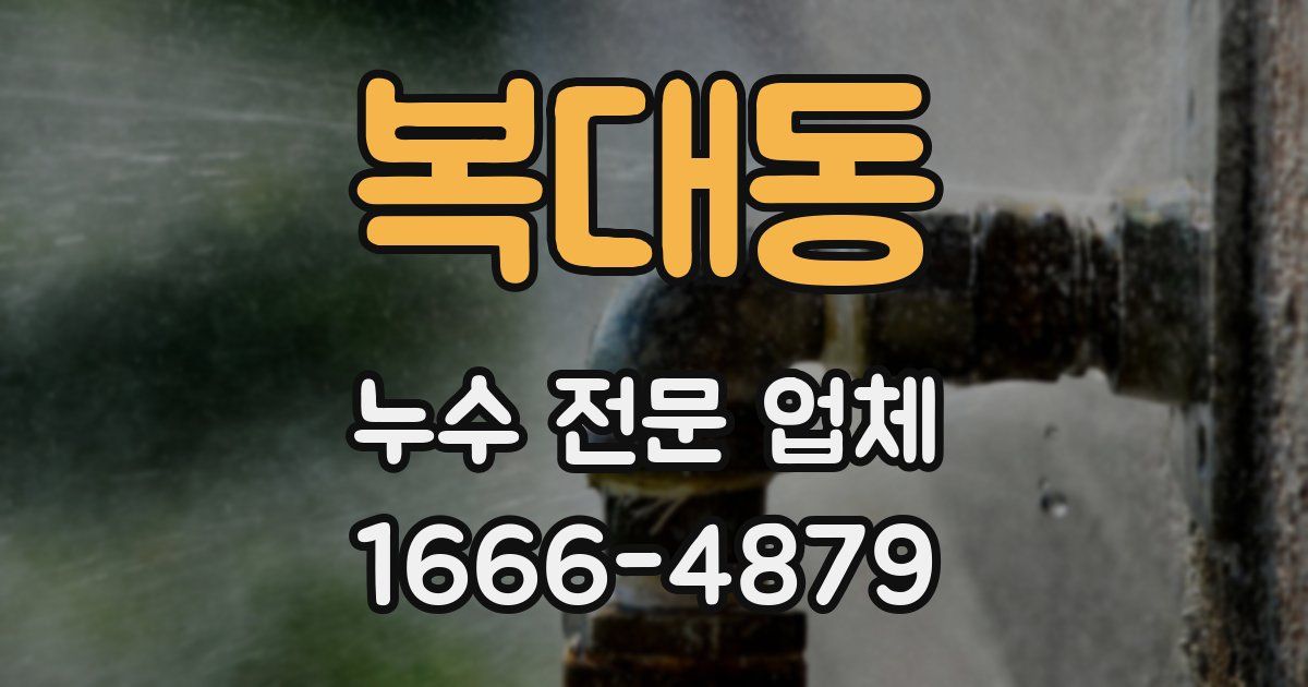 복대동 누수 전문 업체