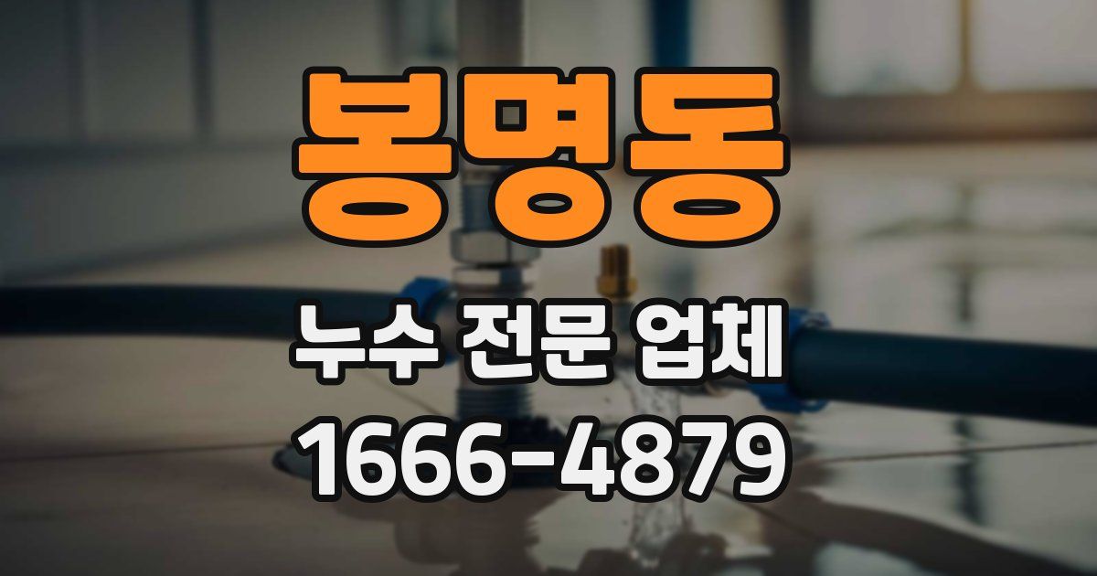 봉명동 누수 전문 업체