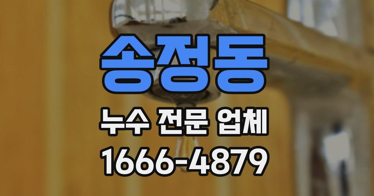 송정동 누수 전문 업체