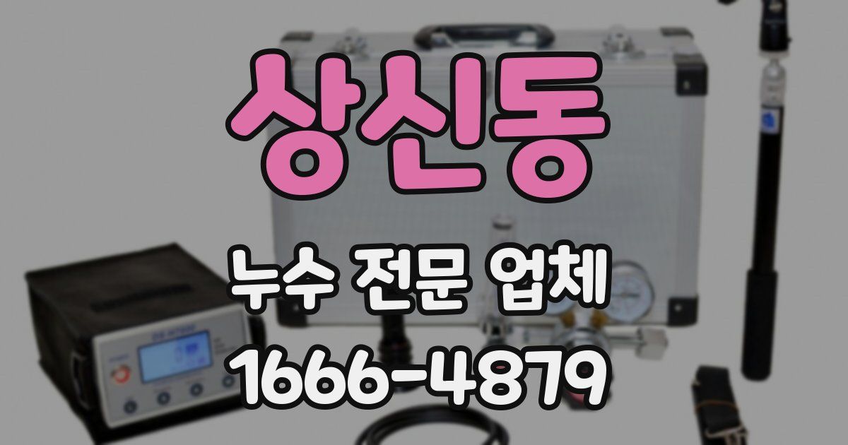 상신동 누수 전문 업체