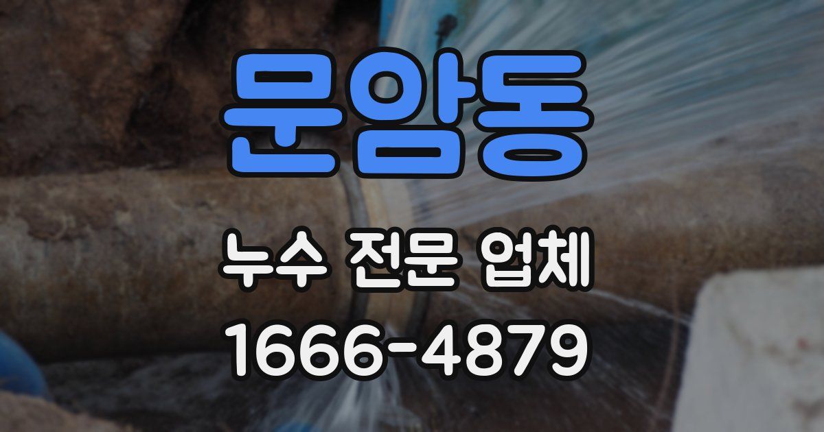문암동 누수 전문 업체