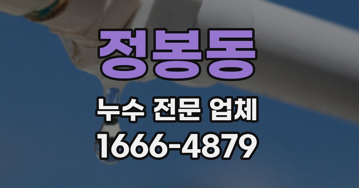 정봉동 누수 전문 업체