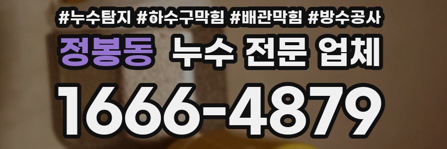 정봉동 누수 전문 업체