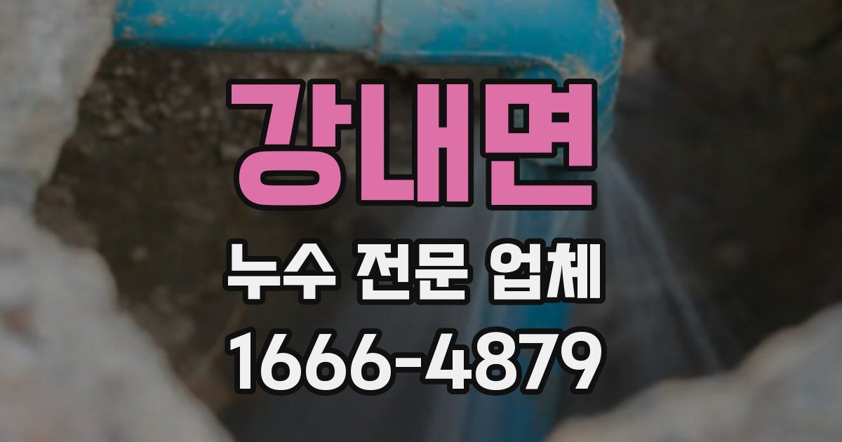 강내면 누수 전문 업체