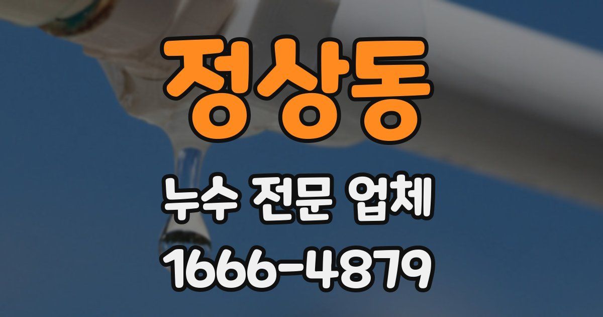 정상동 누수 전문 업체