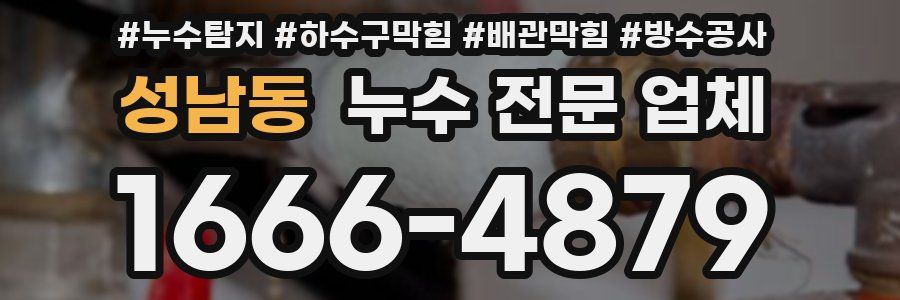 성남동 누수 전문 업체