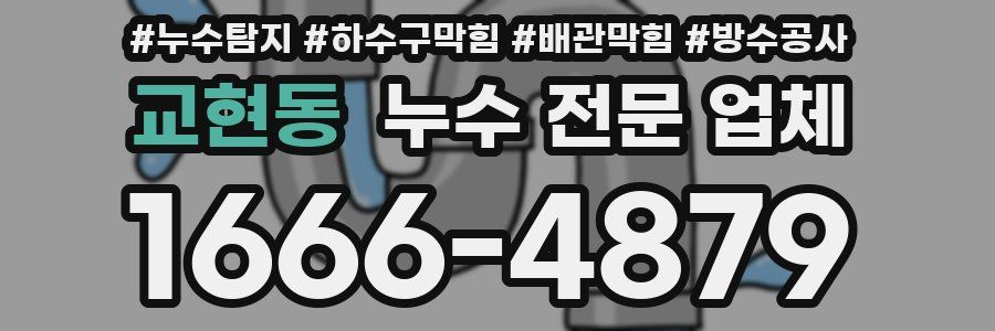 교현동 누수 전문 업체