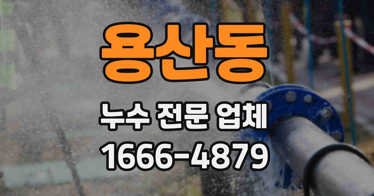 용산동 누수 전문 업체